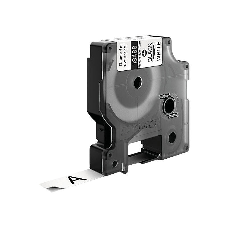 Dymo Label tape with black text on white background