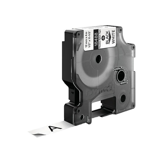 Dymo Rhino Blk on Wht 12mm Tape